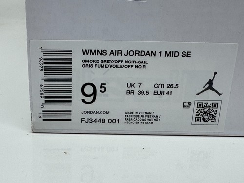 Nike Women's Size 9.5 Air Jordan 1 Mid FJ3448 001 NOBOXLID - Picture 7 of 7