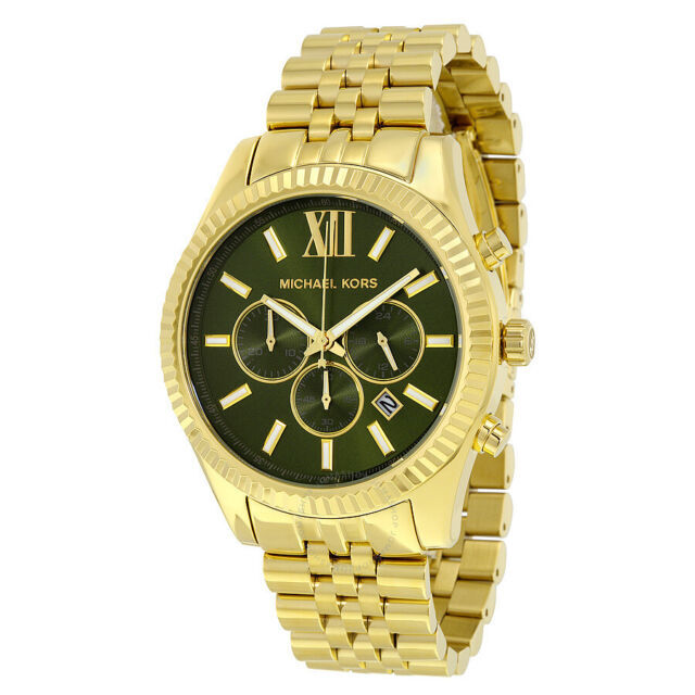 michael kors gold and green watch
