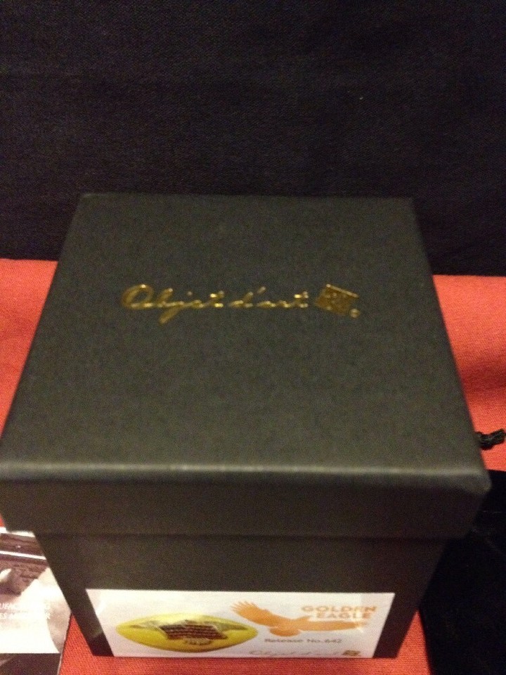 Objet d'art Trinket Box Golden Eagle Art Form Fine Collectibles 642