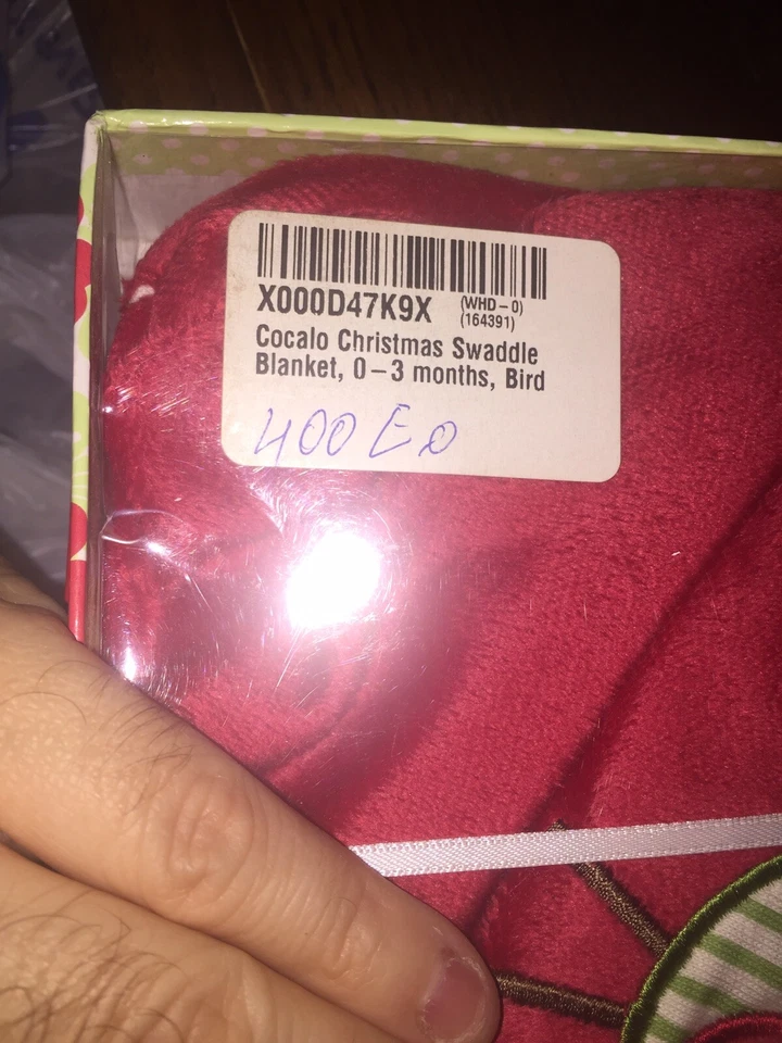 NUEVO EN PAQUETE Manta CoCaLo Rojo Minky Terciopelo Suave Pájaro Bebé 0-3 Meses Navidad Foto 4 de 4