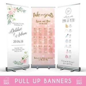 Personalised Wedding Pull Roll Up Roller Banner Sign 