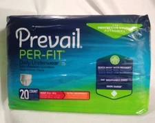 Prevail Per-Fit Daily Underwear Medium Size 20 Count Unisex Quick-Wick