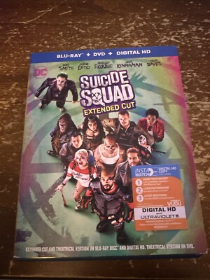 Suicide Squad (2-Disc Extended Cut) (Blu-ray & DVD, 2016)  Watched Once