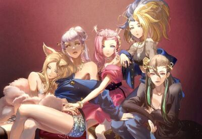 Anime k da group ahri akali evelynn kai sa seraphine Stitched Gaming Mat Desk