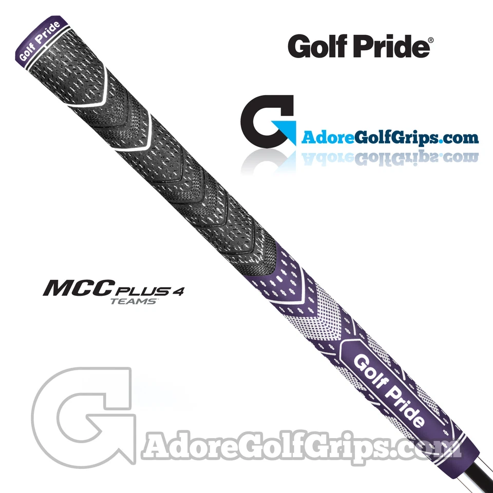 NEU - Golf Pride MCC Plus 4 Teams Midsize Griffe - schwarz/lila/weiß x 3