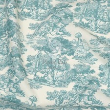 Vintage French Toile de Jouy 100% cotton fabric Blue, Pink, Mint