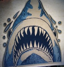 JAWS SHARK 1970's VINTAGE AMERICANA IRON ON TRANSFER B-5