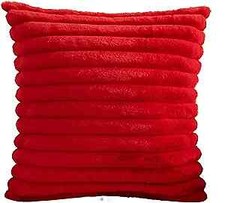 Super Soft Throw Pillow Cover 45x45 Double Side Decor 18" x 18" Bright Red