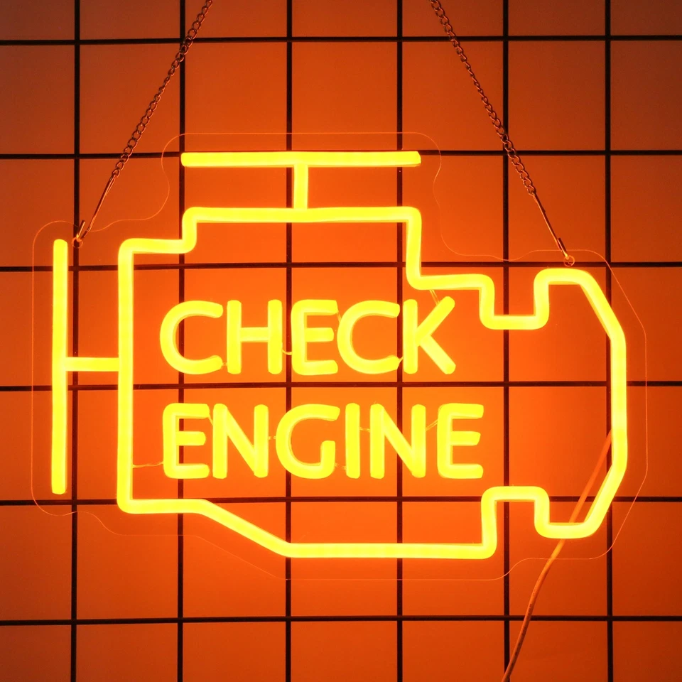 Check Engine Neon LED Light Sign, LED Neon Sign for Garage Decor - image 4 of 4