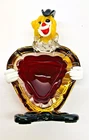 Vintage Hand Blown Murano Glass Clown Ashtray Figurine 7"