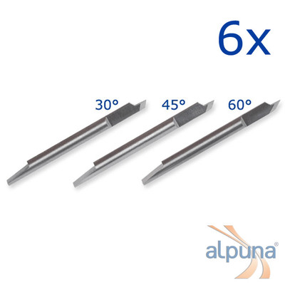 6 Plottermesser für Summa T - 30° Summagraphics Summasign ALPUNA Qualitätsmesser