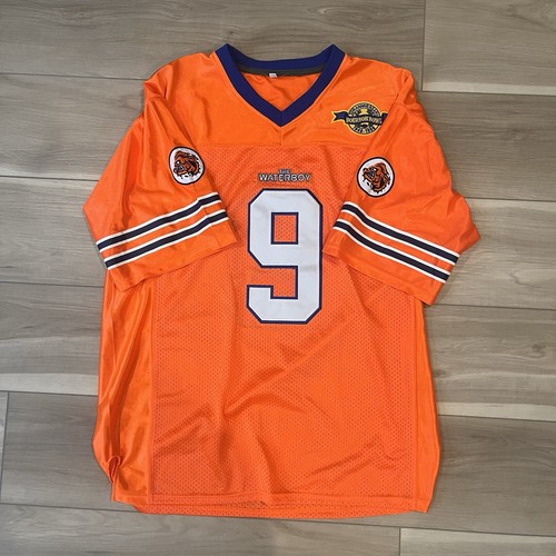 Bobby Boucher Waterboy Adam Sandler Mud Dogs Football Orange Jersey Large