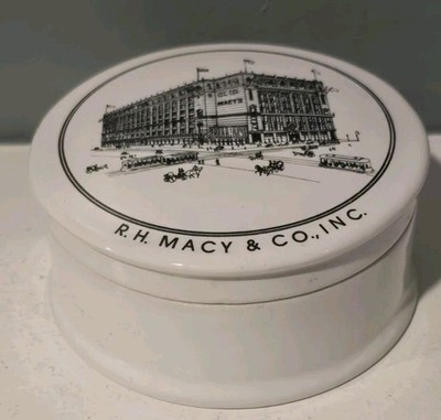 A. G. Hackney & Co. Porcelain Macys  New York Trinket Box Pot Shaving Soap