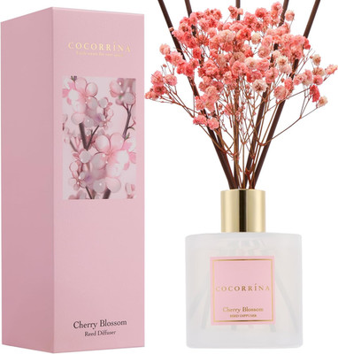 Reed Diffuser - Cherry Blossom 6.7 Fl.Oz Reed Diffuser Set with Sticks & Preserv
