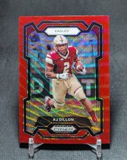 AJ Dillon Ruby Red Wave 2024 Prizm Draft Picks Card #22 Boston College Eagles