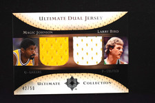Magic Johnson Larry Birid 2005-06 Upper Deck Ultimate Collection Dual Jersey /50