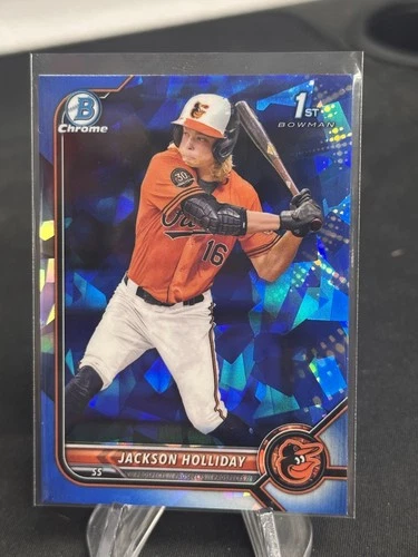 JACKSON HOLLIDAY 2022 BOWMAN DRAFT CHROME SAPPHIRE 1ST BOWMAN #BDC-168 ORIOLES