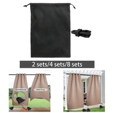 Outdoor Curtain Weighted Blocks Multipurpose for Porch, Terrace with Clips