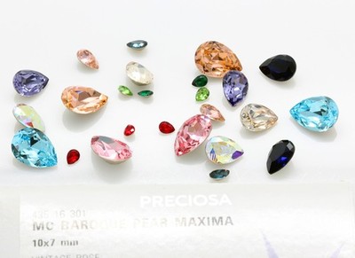 Original PRECIOSA 435 16 301 Baroque Pear MAXIMA Strass Steine Kristalle