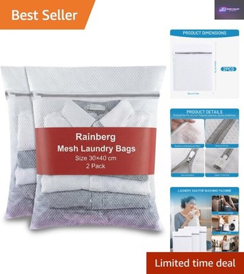 Netz-Wäschesäcke mit doppeltem Reißverschluss 30 x 40 cm - ideal für Reisen & Aufbewahrung, 2er-Pack