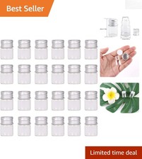 24 Pack of 5ml Clear Glass Bottles with Screw Caps - Craft  Storage Essentials