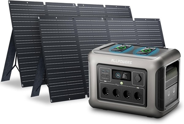Allpowers R1500 Set 230V 1800W Tragbare Powerstation Mit 2X 200W Solarpanel-image