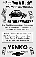 1969 VOLKSWAGEN YENKO TRADE IN ADVERTISEMENT 5x7 REPRINT GLOSSY PAPER
