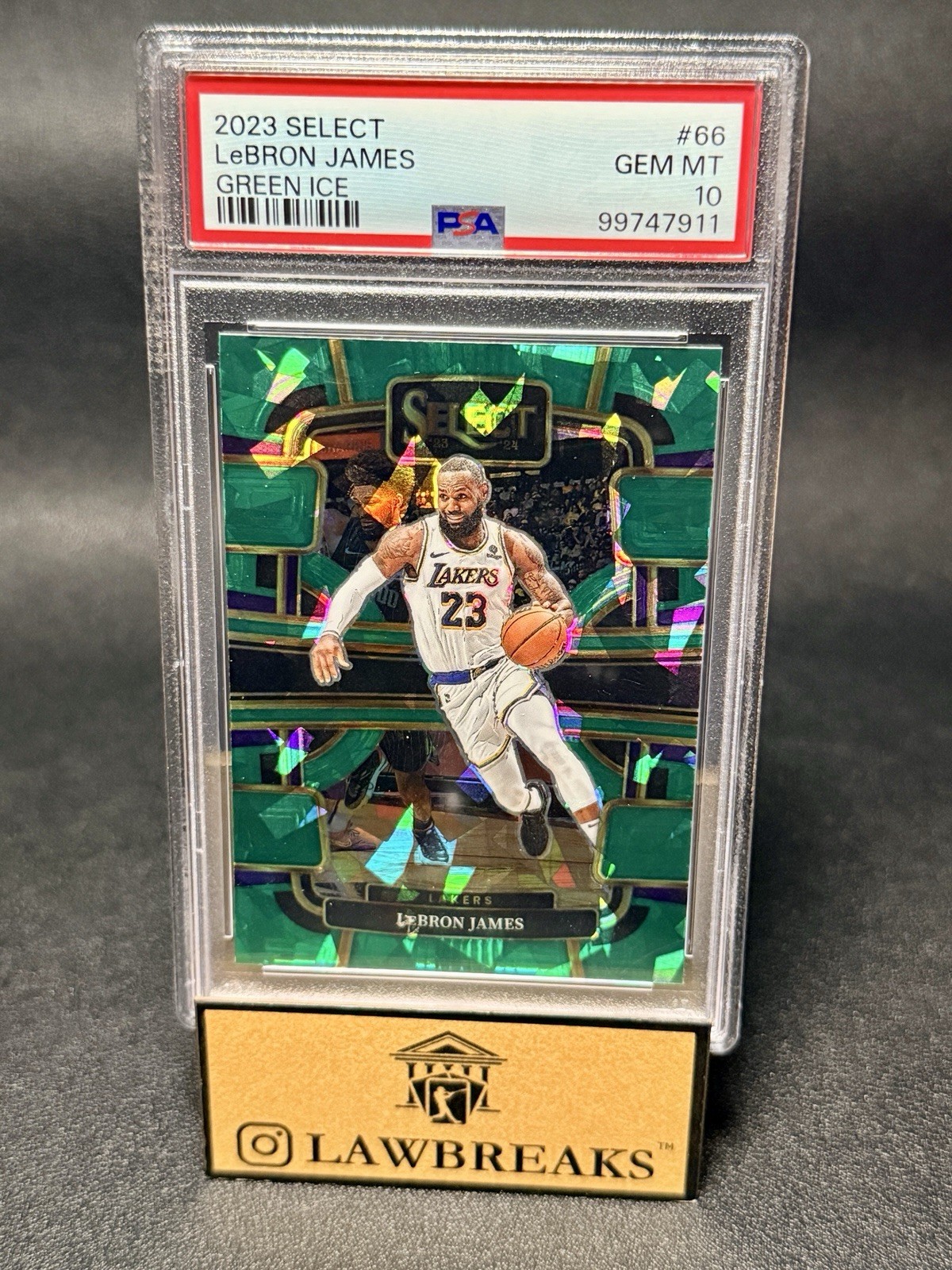 2023 SELECT GREEN ICE #66 - LEBRON JAMES - PSA 10