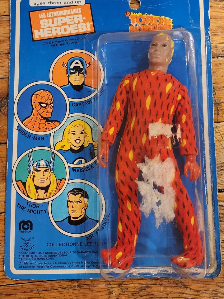 FIGURA DE ACCIÓN VINTAGE MEGO HUMAN ANTORCH 8" LES EXTRAORDINARARIES 1979 TARJETA FRANCESA Foto 4 de 4