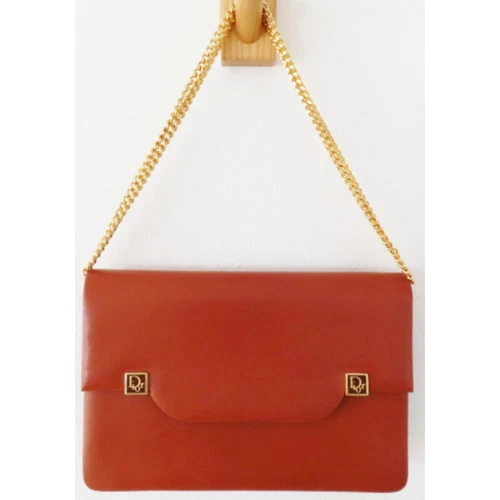 Sac bandoulière chaîne cuir plaque logo K10 Christian Dior cha authentique