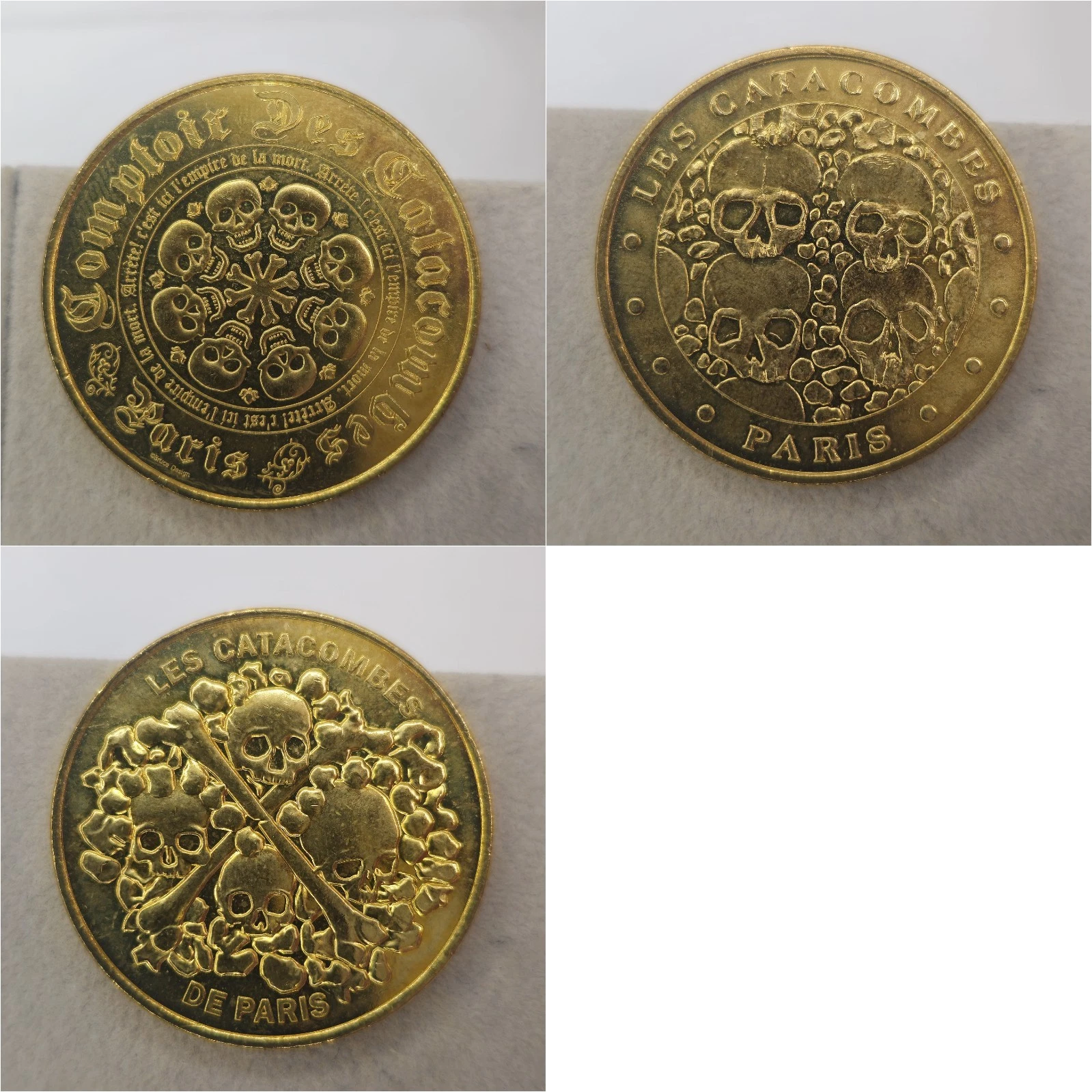 Paris 75 Catacombes-Lot Jetons Touristiques Médailles Souvenirs Monnaie de Paris