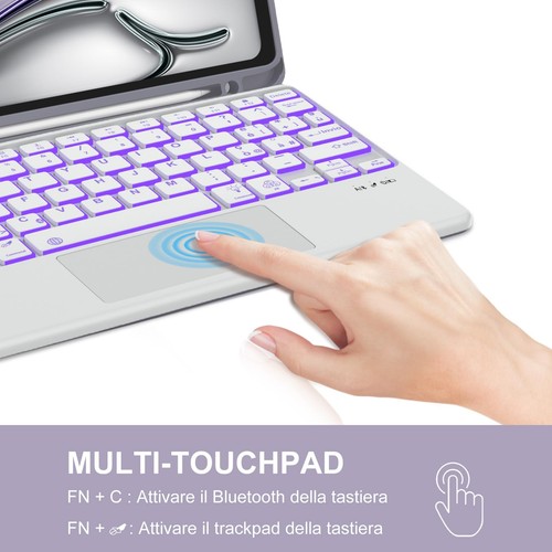 JADEMALL Teclado con Trackpad para iPad Air 11 2024 M2 Funda Teclado para iPad - Afbeelding 4 van 24