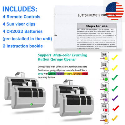 4PCS Remotes for LiftMaster 371LM/971LM/891LM 893MAX Garage Door