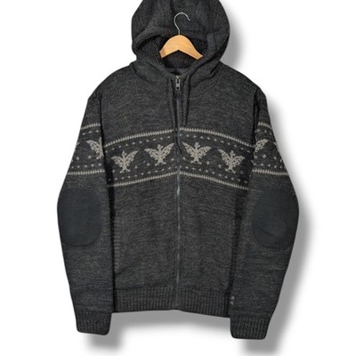 Schott NYC Strickjacke Herren XXL Heavyweight Knit Full Zip Jacke Wollmischung Vintage