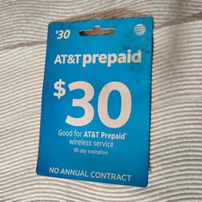 AT T - AT T Prepaid 30 Refill Top-Up Prepaid Card , AIR TIME PIN B31