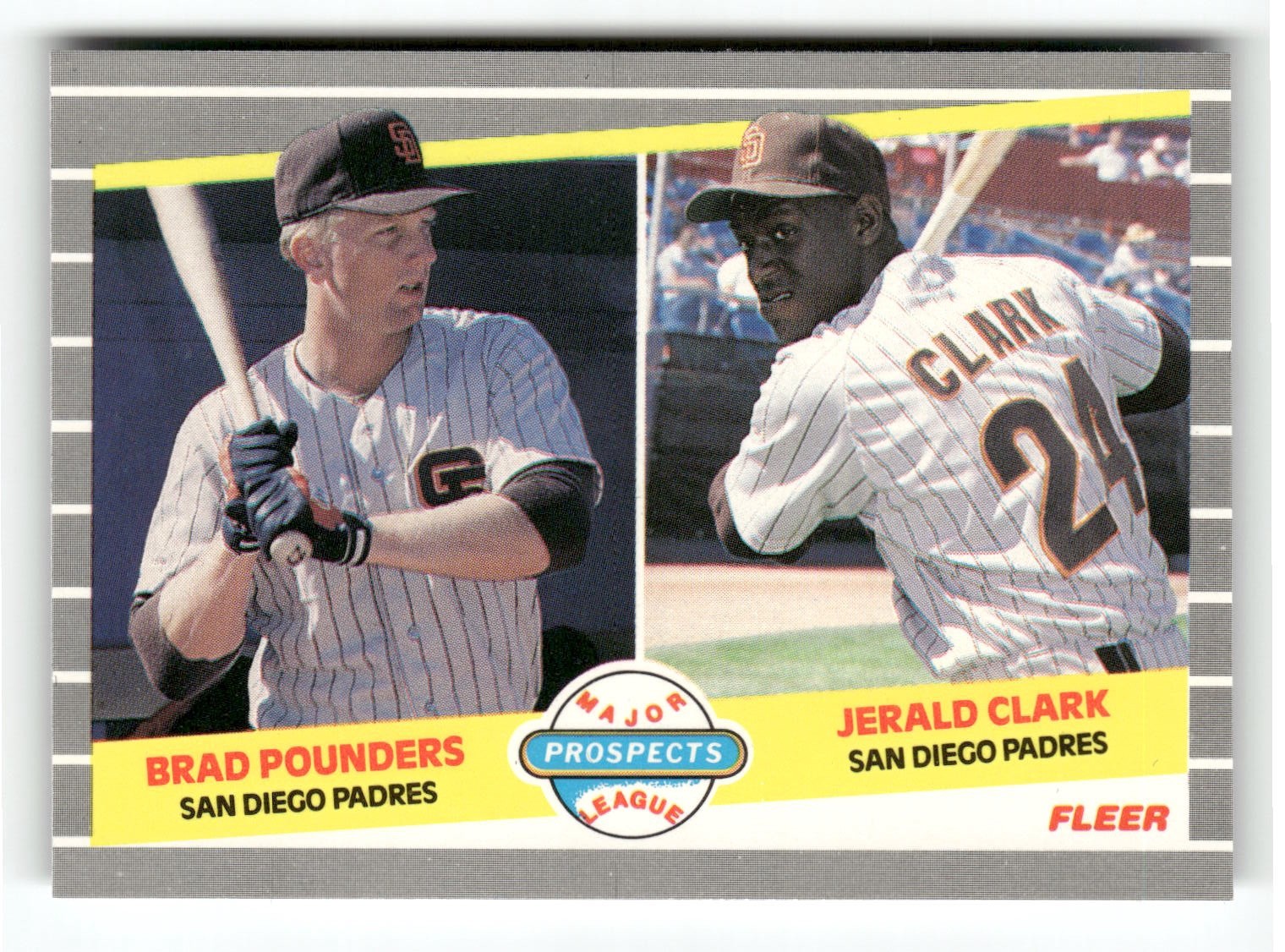 1989 Fleer GLOSSY - RARE #642 Brad Pounders / Jerald Clark San Diego Padres