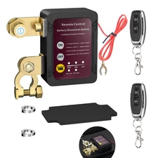 Red 12V 240A Car Remote Battery Disconnect Kill Switch with Two Keys Auto