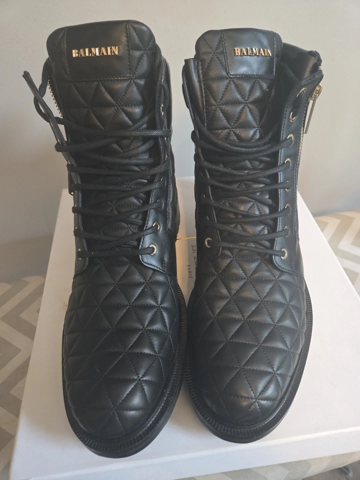 Auténticas botas de cuero negras Balmain para hombre Foto 4 de 4