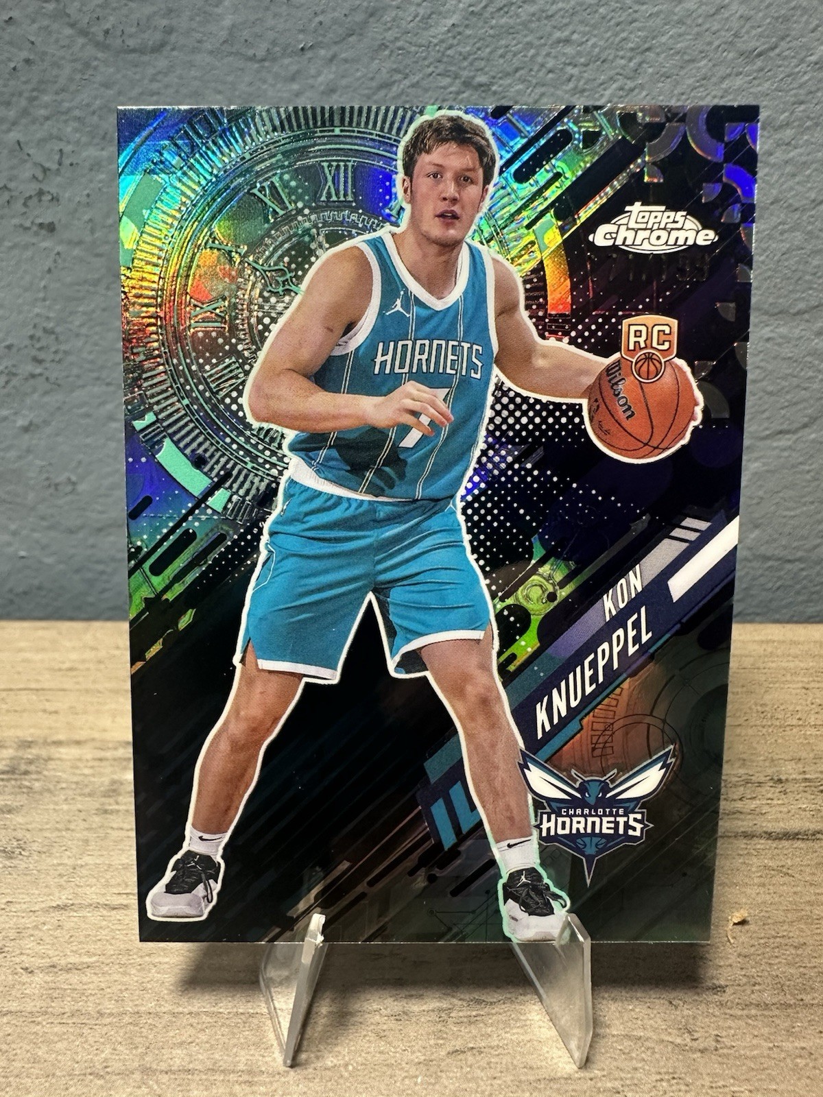Kon Knueppel RC 2025-26 Topps Chrome Go Time Aqua Refractor /199 Hornets