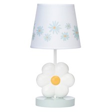 Lambs  Ivy Sweet Daisy White Floral Nursery/Child Lamp with Shade  Bulb