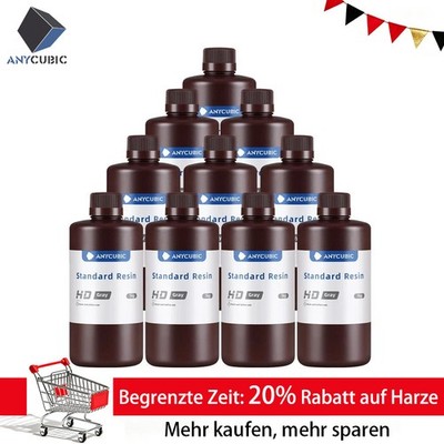 10KG ANYCUBIC HD Grau UV Resin Standard Grey UV Harz für LCD 3D Drucker M3 M5