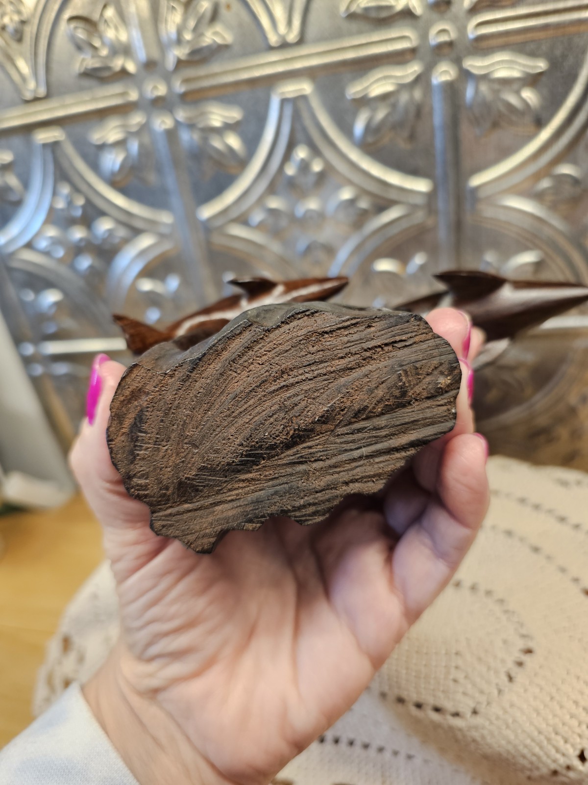 Trio Of Dolfins Riding A Wave, Ironwood Statue