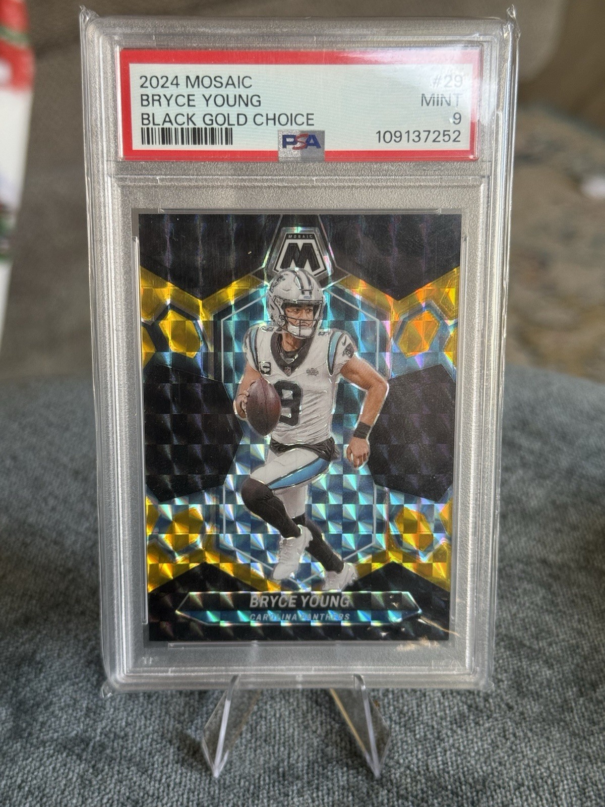 2024 Panini Mosaic - Bryce Young #29 Choice Black Gold Mosaic Prizm /8
