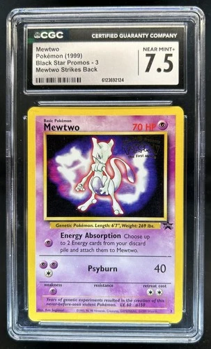 1999 Pokemon Wizards Black Star Promos Mewtwo #3 CGC 7.5