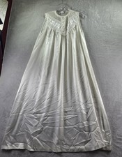 Oscar De La Renta Gown Womens Small White Satin Lace Long Chemise Sleeveless