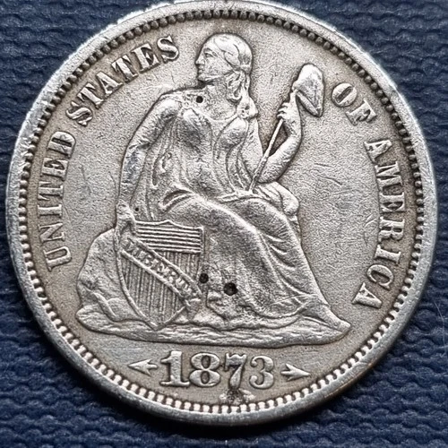 1873 Seated Liberty Dime 10c Higher Grade XF - AU Details #94604