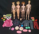 Lot Of Vintage Barbie Dolls With Some Clothes And Accessories TNT