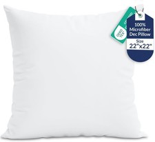22 x 22 Pillow Insert Down Alternative Throw Pillows Insert Square Pillow Pack