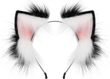 Cat Fox Faux Fur Ears Headband Cute Halloween Fancy Dress Cosplay Handmade Anima
