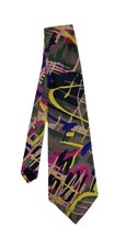 MULBERRY men s Hand Sewn Abstract Tie Made With Thai Silks Hand Made In USA